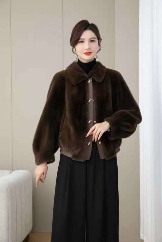 HF-ATFR96251: Winter Thick Warm Faux Mink Fur Coat Luxury Designer Clothes Winter Jacket - Click Image to Close