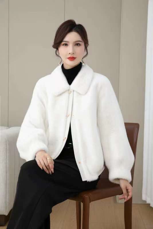 HF-ATFR96251: Winter Thick Warm Faux Mink Fur Coat Luxury Designer Clothes Winter Jacket