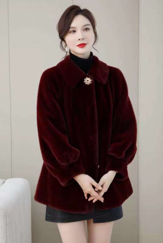 HF-ATFR96865: Winter Thick Warm Faux Mink Fur Coat Luxury Designer Clothes Winter Jacket