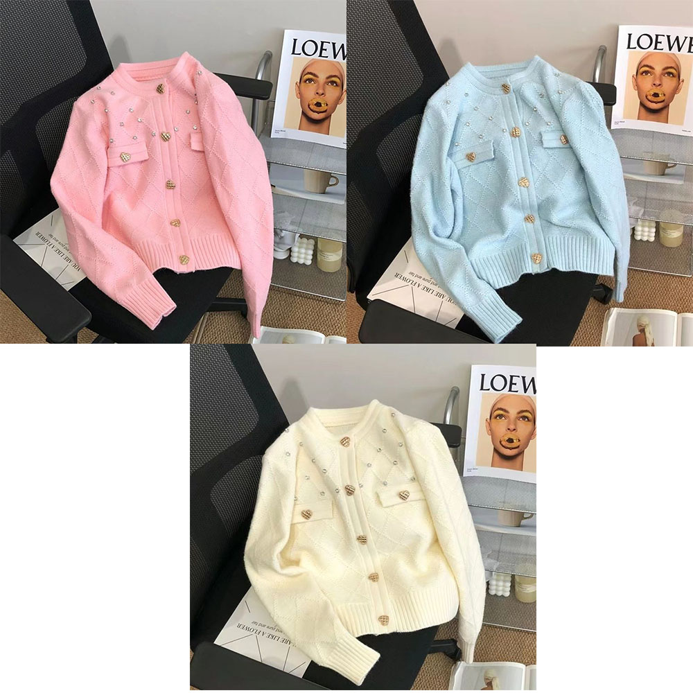 HF-SWT03: short temperament knitted cardigan female loose top Sweater