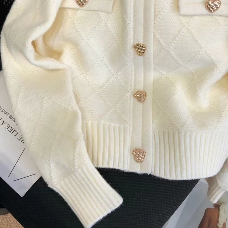 HF-SWT03: short temperament knitted cardigan female loose top Sweater - Click Image to Close