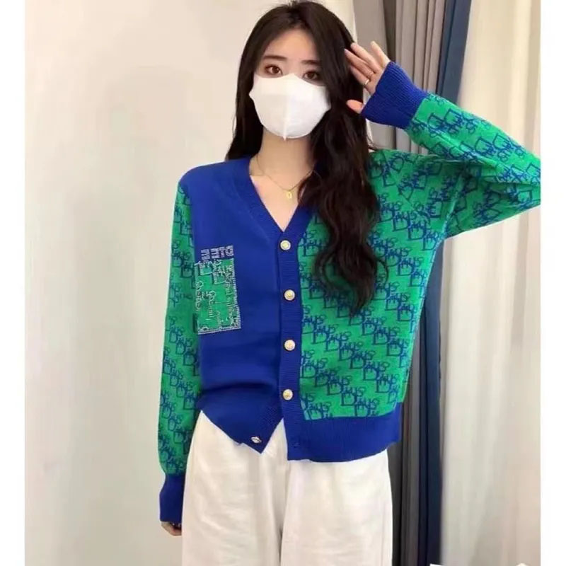 HF-SWT06: Spring and Autumn Loose Jacquard Thin Sweater Knitted Cardigan Jacket - Click Image to Close